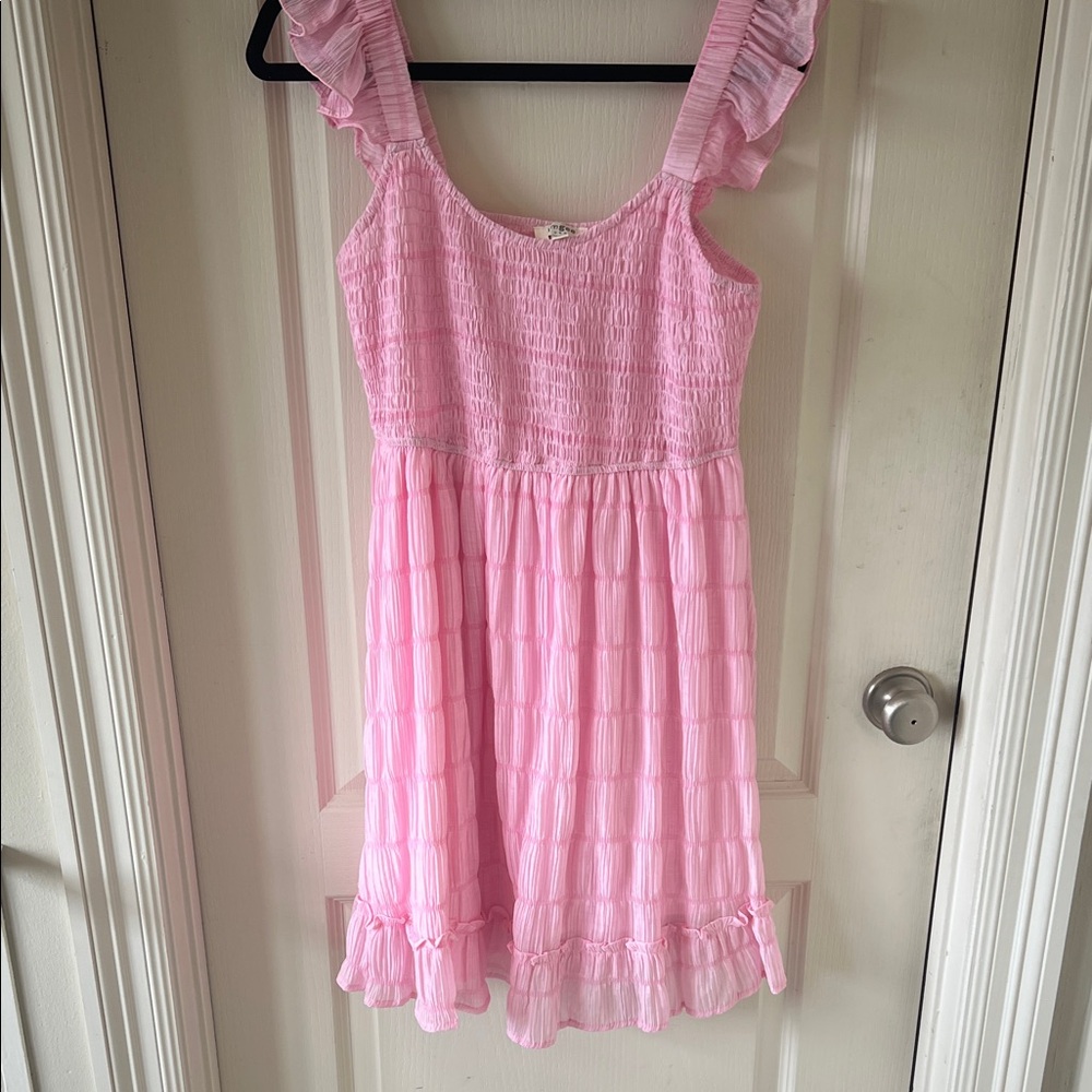 Umgee Light Pink Ruffled Mini Dress